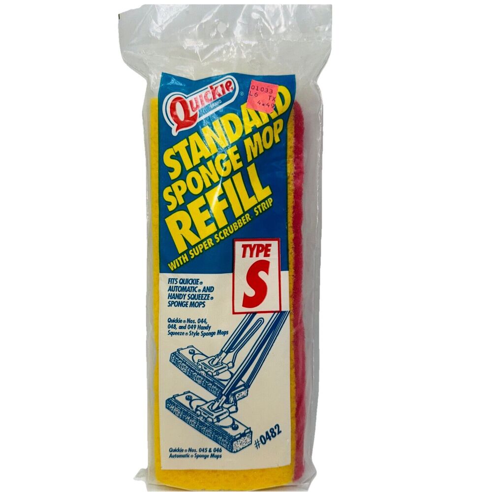 VINTAGE NEW Quickie Standard Sponge Mop Refill #0482 044 045 046 048 049 Type S